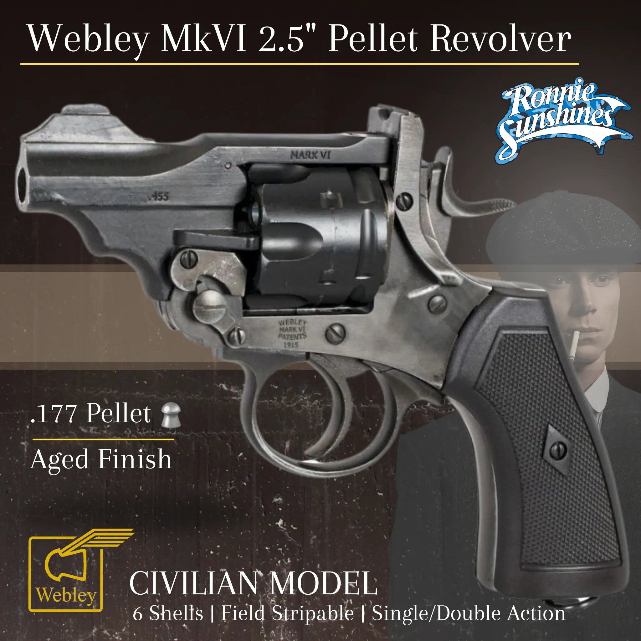 Webley MKVI Battlefield Finish 2.5, CO2 Revolver