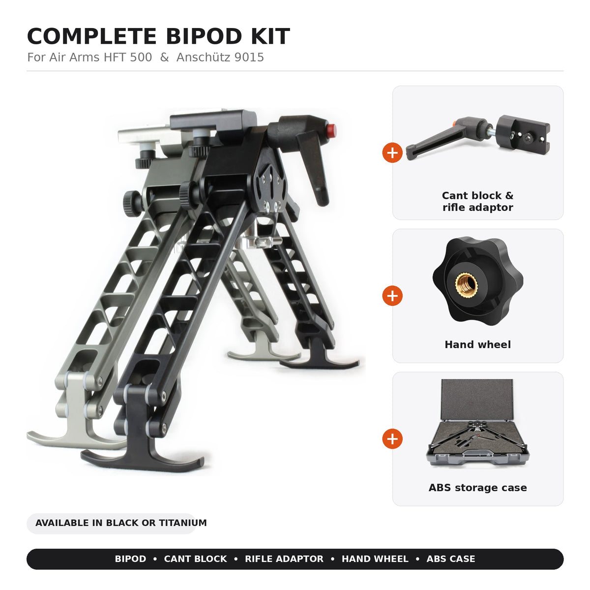 Tier One FTR Bipod Kit for Air Arms HFT 500 & Anschütz 9015
