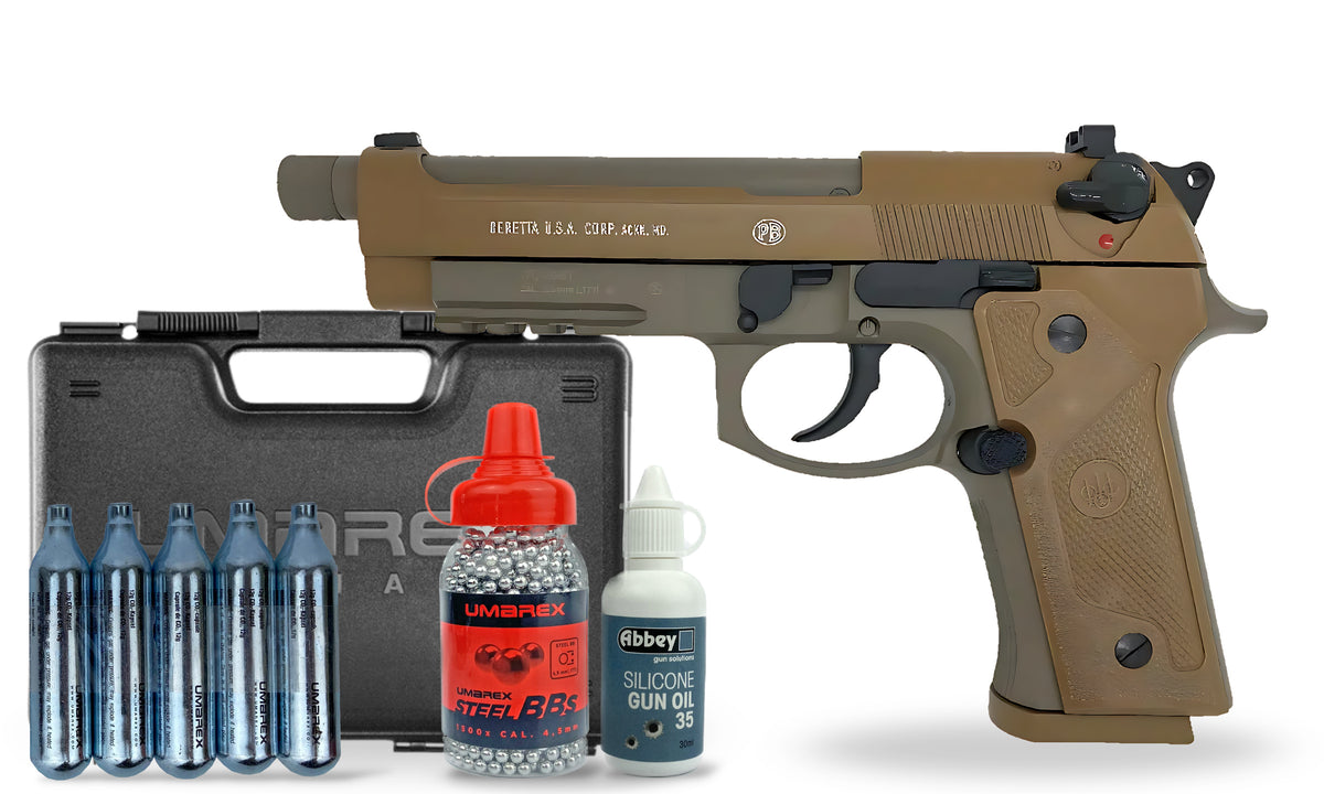 kit-premium Beretta M9 A3 FDE 4.5mm BB Air Pistol Premium Combo