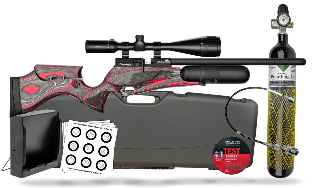 kit-premium Daystate Red Wolf Hi-Lite Red Laminate .177 Premium Combo