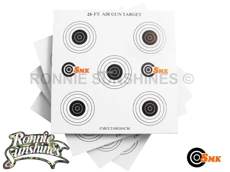 100 x 25ft Card Air Rifle Targets 14 x 14cm - Ronnie Sunshines