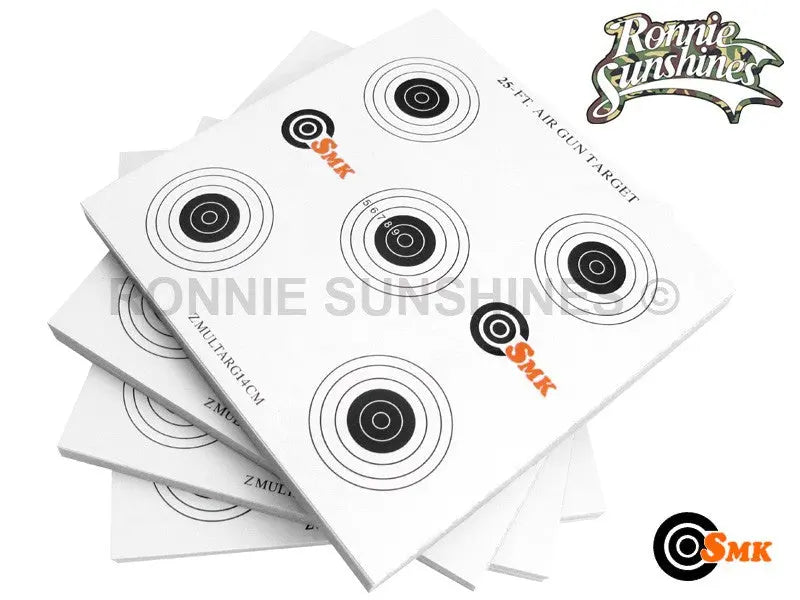 100 x 25ft Card Air Rifle Targets 14 x 14cm - Ronnie Sunshines