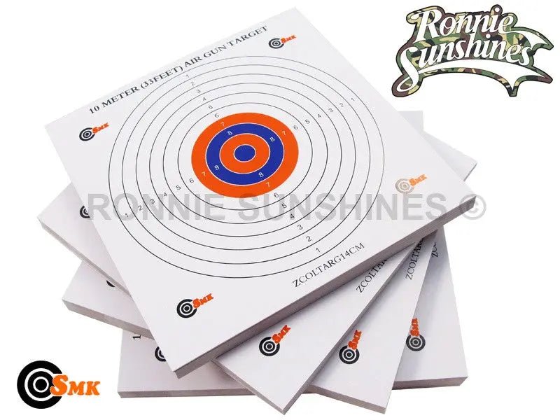 100 x 33ft Card Air Rifle Targets 14 x 14cm - Ronnie Sunshines