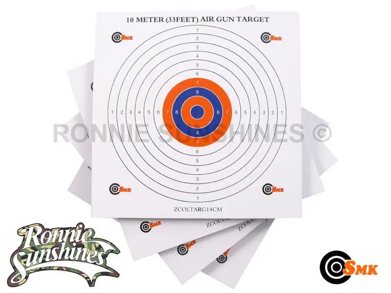 100 x 33ft Card Air Rifle Targets 14 x 14cm - Ronnie Sunshines