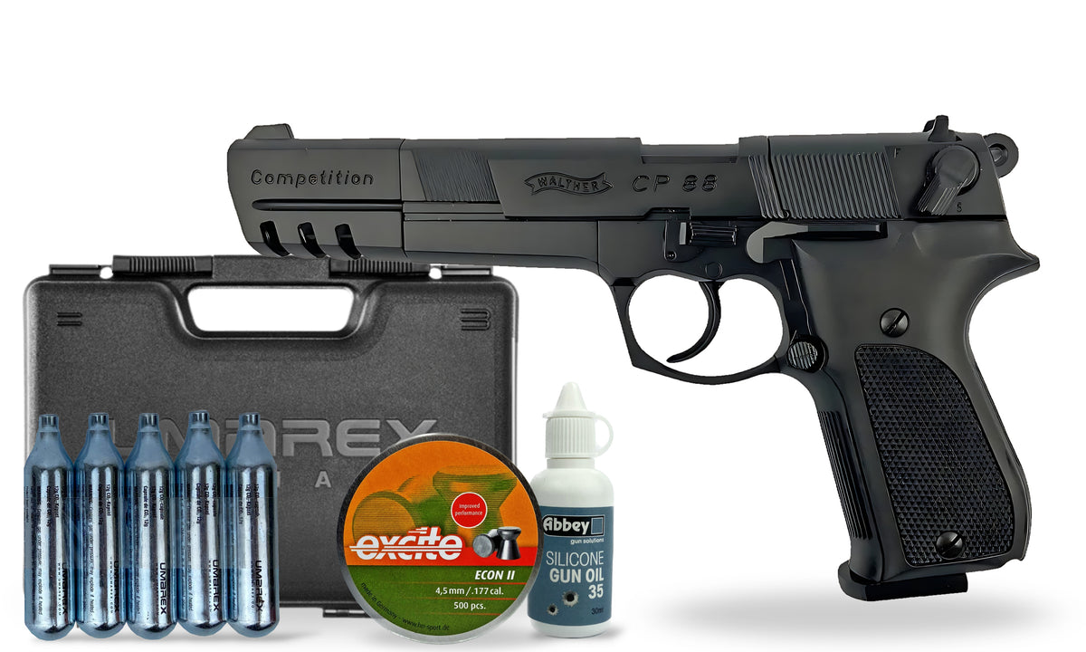 kit-premium Walther CP88 Competition Black 6in Pellet Air Pistol Premium Combo