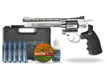 kit-premium Dan Wesson 6in .177 Pellet Revolver - Silver Premium Combo