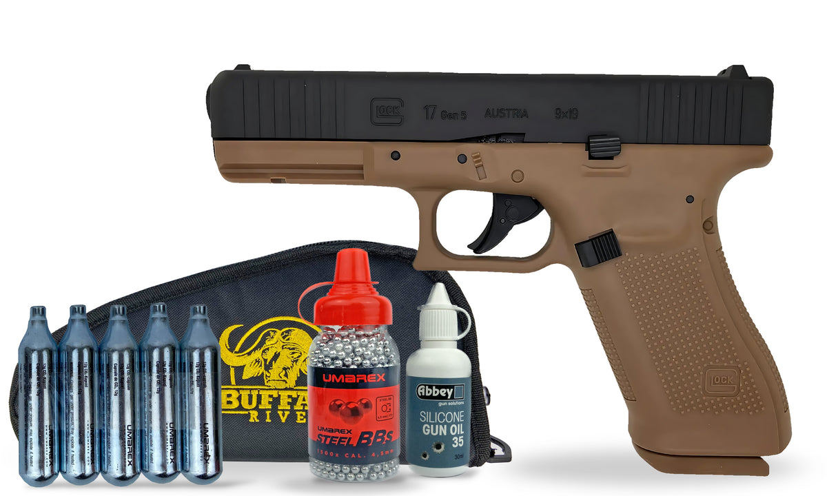 kit-standard Glock 17 Gen 5 Coyote 4.5mm BB Air Pistol Standard Combo