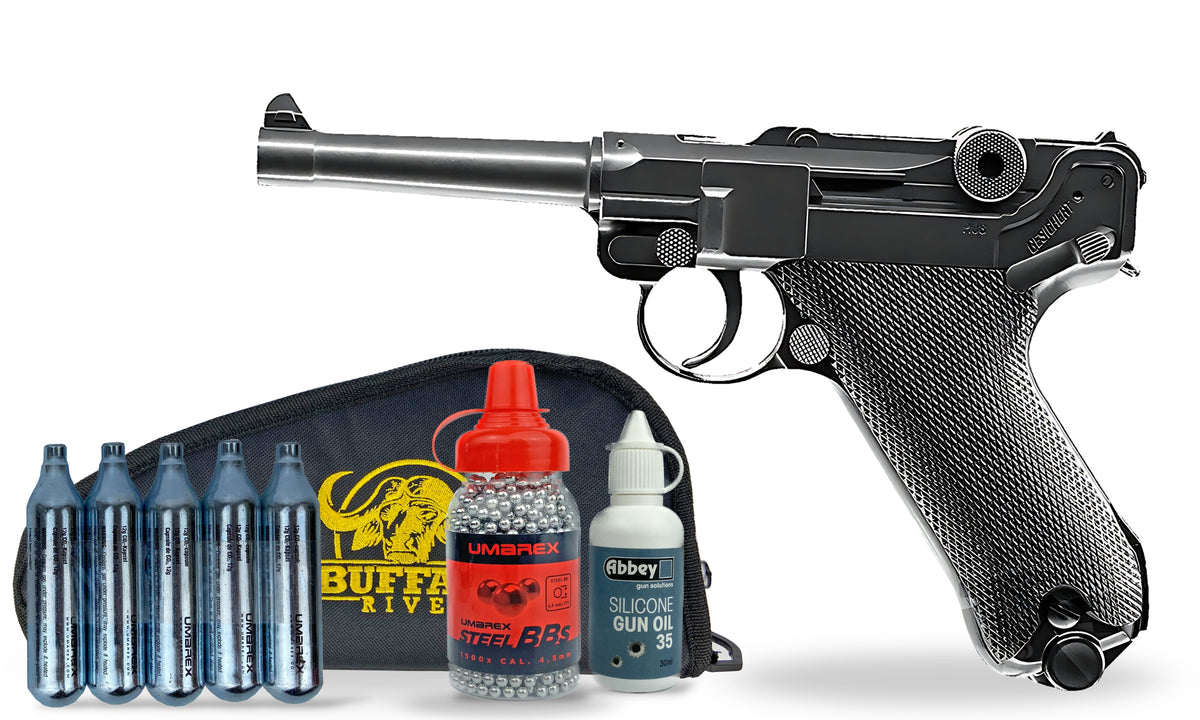 kit-standard KWC P08 Luger 4.5mm CO2 BB Air Pistol Standard Combo