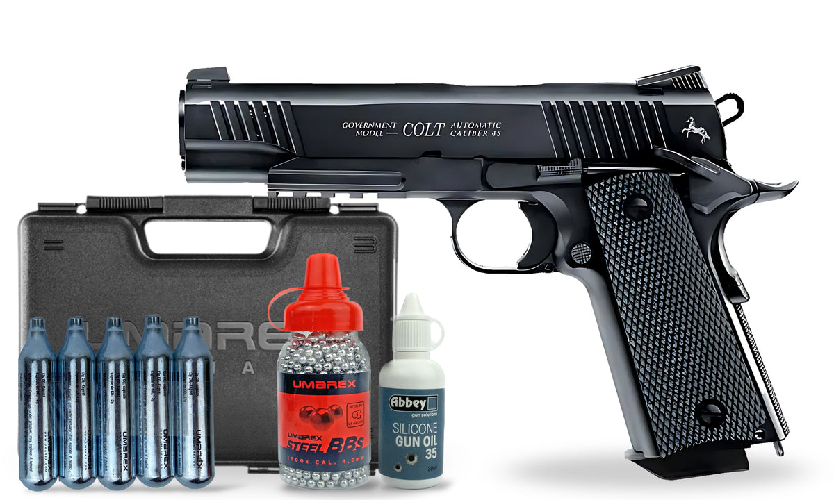 kit-premium Umarex Colt M45 CQBP 4.5mm BB Air Pistol Premium Combo