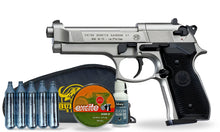 kit-standard Beretta M92 FS Custom Nickel Pellet Air Pistol Standard Combo