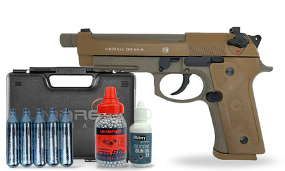 kit-premium Beretta M9 A3 FDE 4.5mm BB Air Pistol Premium Combo