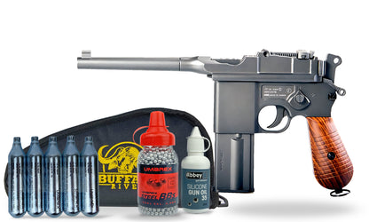 kit-standard KWC Mauser M712 4.5mm CO2 BB Air Pistol (Broom Handle) Standard Combo