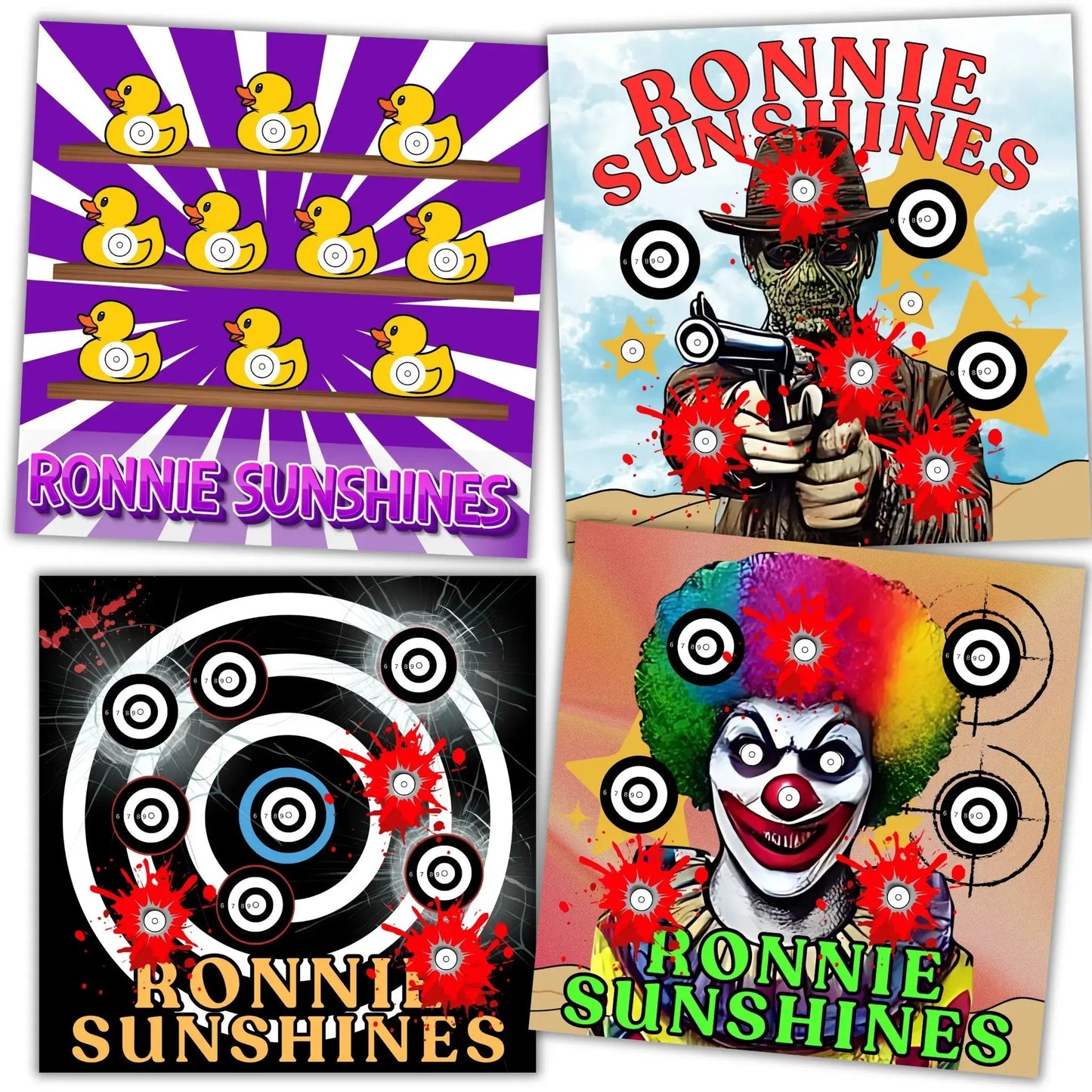 Novelty Airgun Targets Pack 2 - Ronnie Sunshines