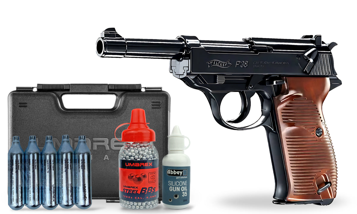 kit-premium Umarex Walther P38 CO2 BB Air Pistol Premium Combo