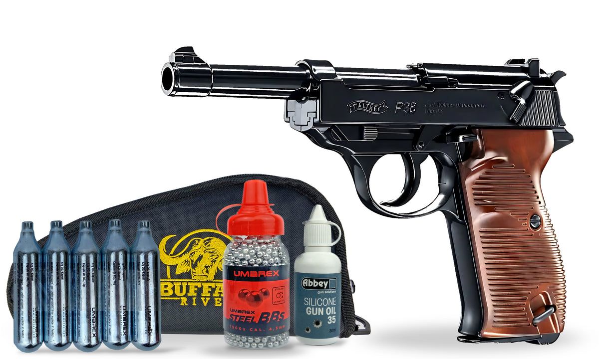 kit-standard Umarex Walther P38 CO2 BB Air Pistol Standard Combo