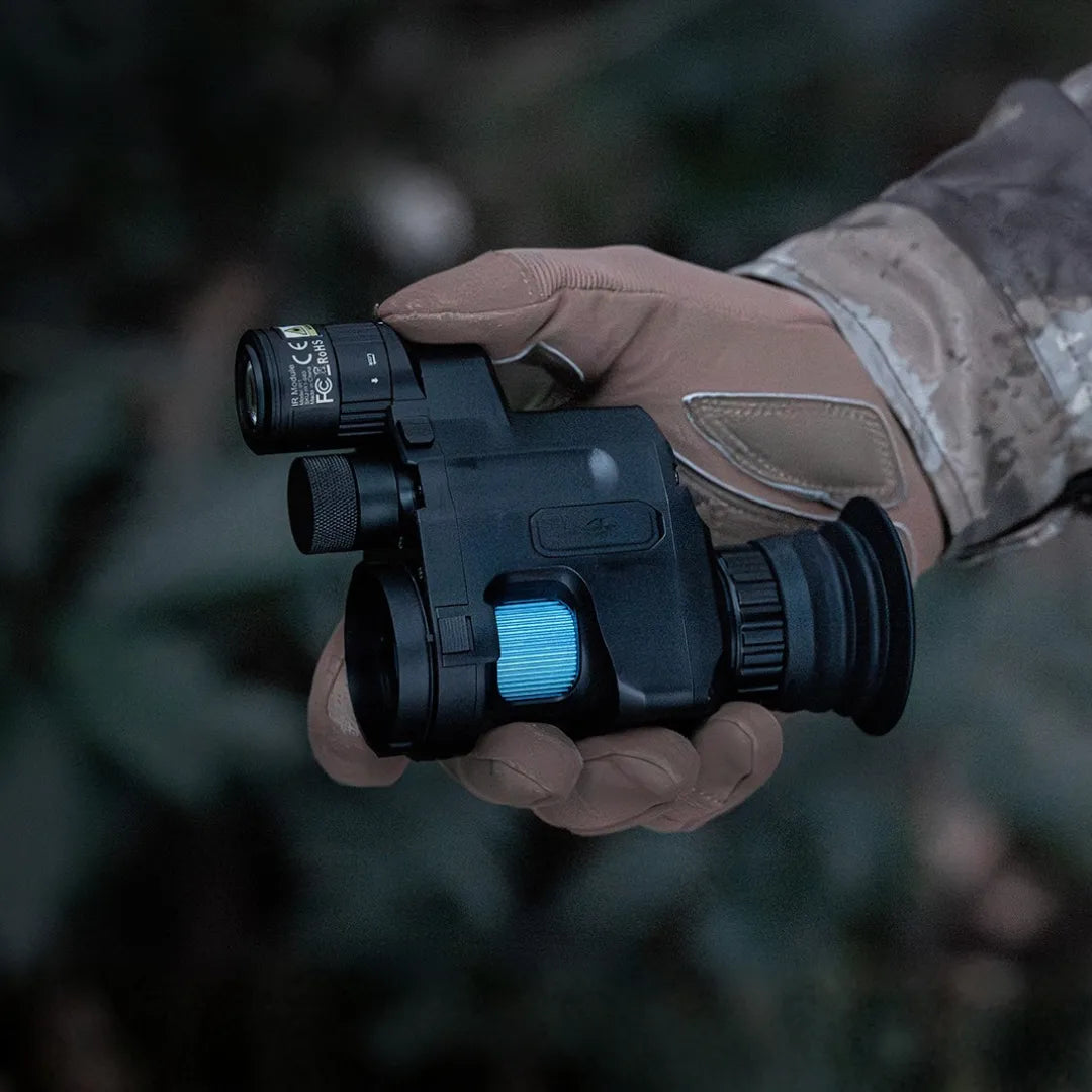 Pard NV007V2 Pro night vision clip-on fitted to a rifle scope