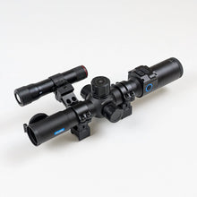Pard Night Stalker Mini day and night scope with InfraX 850nm IR illuminator mounted