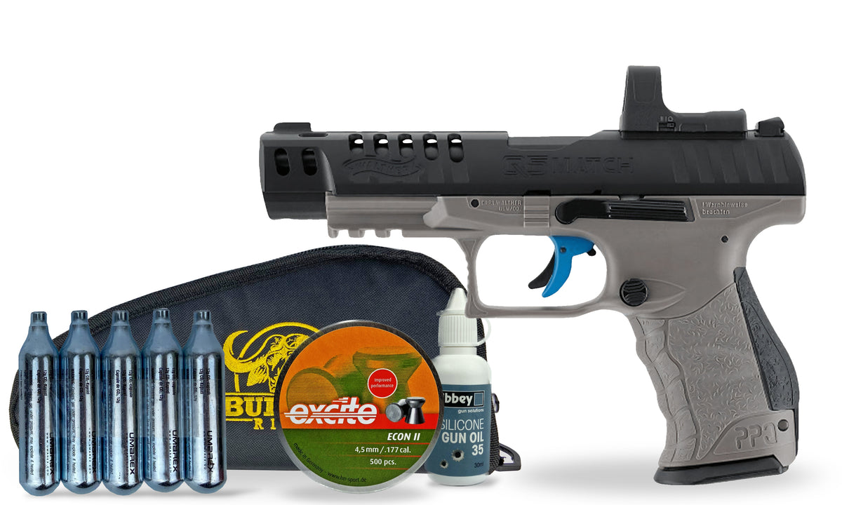 kit-standard Walther Q5 Match 5" C02 Pellet Air Pistol Standard Combo