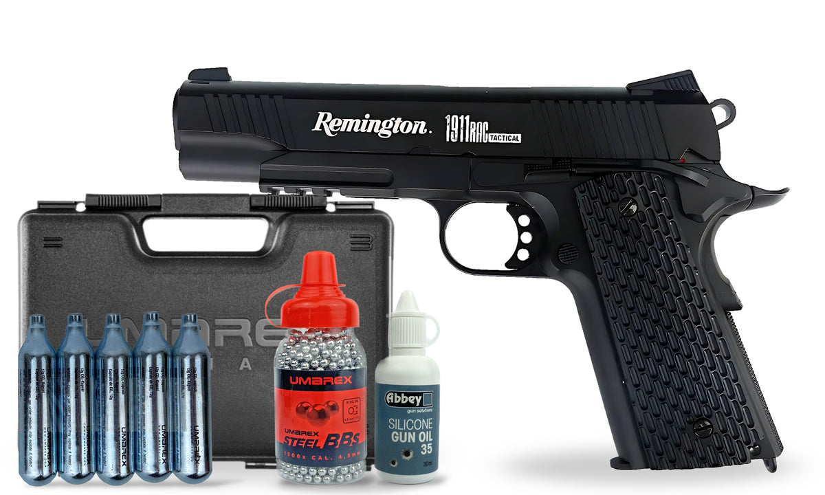 kit-premium Remington 1911 R1 Tactical CO2 BB Air Pistol Premium Combo