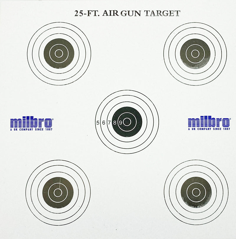 100 x 25ft Card Air Rifle Targets 17 x 17cm